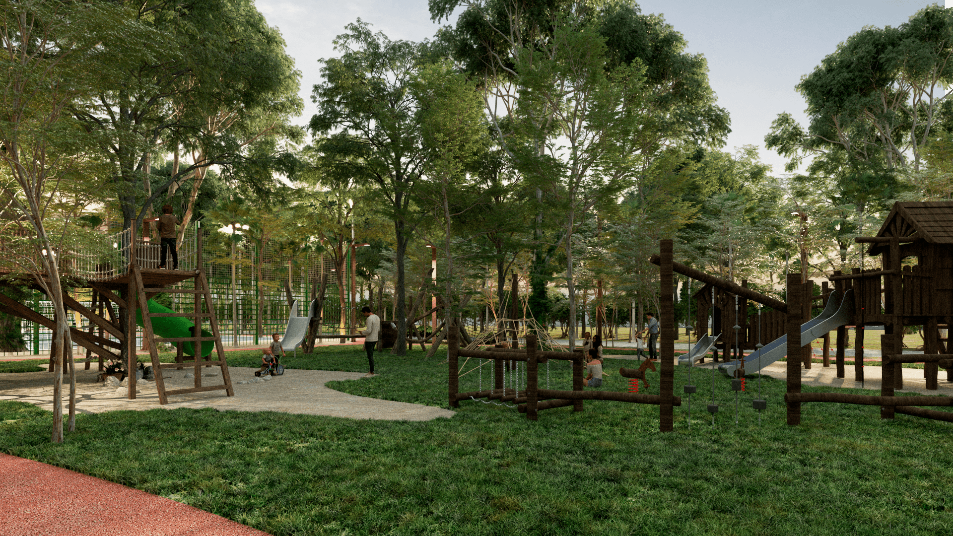 Kids Park con juegos en bosque