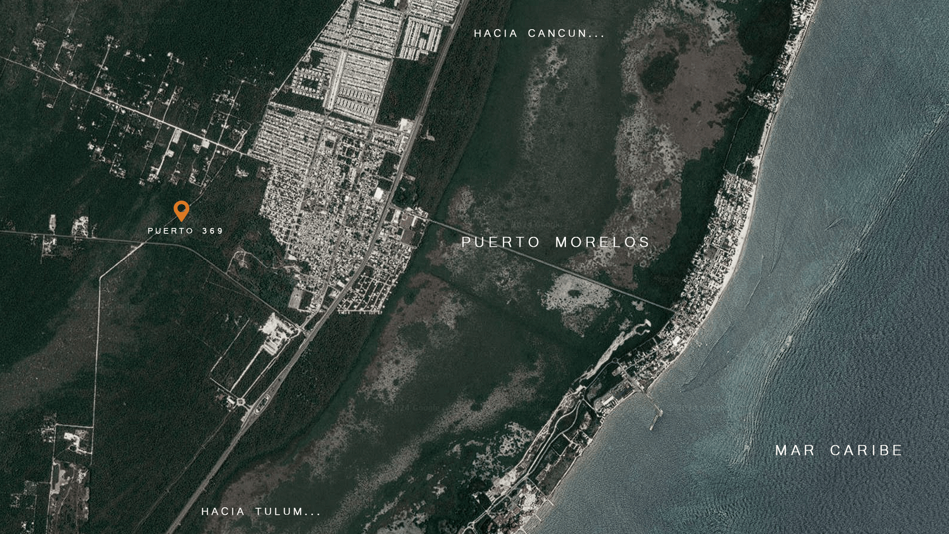 Vista satelital de la Riviera Maya